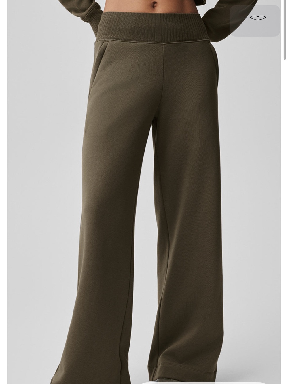 ALO Yoga Olive Green Wide-Leg Kids Joggers